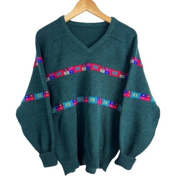 Vintage Sweaters - Retro 80s Grunge wool blend sweater